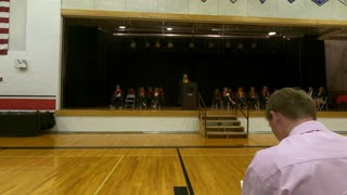 Landri Loos gives the Valedictorian speech for the class 2023 Loup City High School in Nebraska