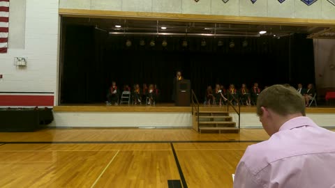 Landri Loos gives the Valedictorian speech for the class 2023 Loup City High School in Nebraska