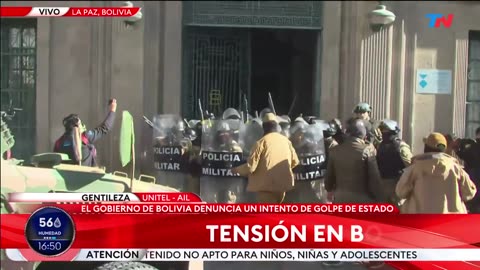 ⚡Military Coup in Bolivia, video from outside presidential palace.