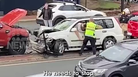 Australian Cop viciously beats up Driver as Firefighters and others just Watch