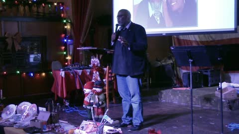 Pastor Brian Hawkins speaks at the 2021 MAGA Christmas Party, Dec 9, 2021