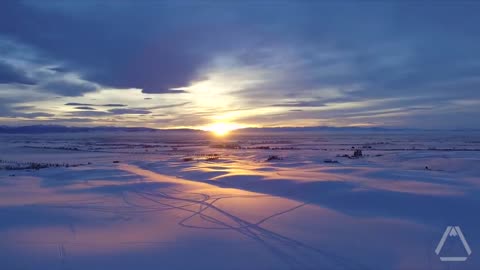 Montana Winter Sunset - 15 Second Drone Video [HD]