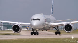 UP CLOSE American Airlines B787-8 Dreamliner Landing and Takeoff at Manchester Airport