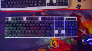 T-WOLF TF230 Rainbow Backlit Game Keyboard and Mouse Set