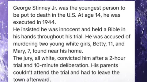 An Unforgettable Injustice: The Story of George Stinney Jr.