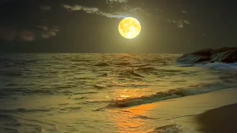 Moonlight n rippling sound of waves