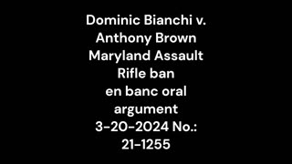 Dominic Bianchi v. Anthony Brown - Maryland Assault Rifle ban- en banc oral argument 3-20-2024