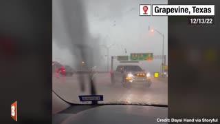NOPE! Truck Gets Outta Dodge After Giant TEXAS TWISTER Barrels Straight Towards It