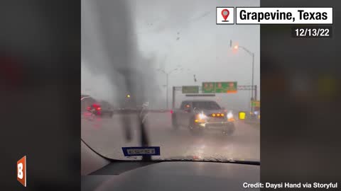 NOPE! Truck Gets Outta Dodge After Giant TEXAS TWISTER Barrels Straight Towards It