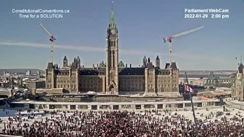 Parliament Hill Ottawa - Freedom Convoy - Day One Time Lapse - Saturday 01-29-2022