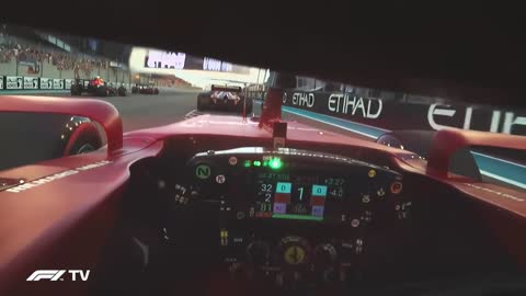 AMAZING View of the Abu Dhabi Race Start from Charles Leclerc's Helmet Camera