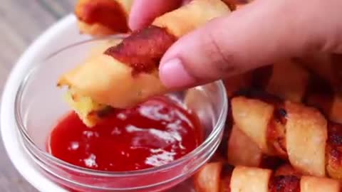 New Look Potato Snacks with ketchup.