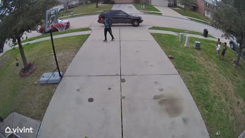 Amazon Delivery Driver Dunks Basketball for Kids