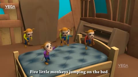 Five Little Monkeys | Kids Song, Educational Songs