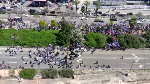 Drone shows protests over Israel's judicial overhaul