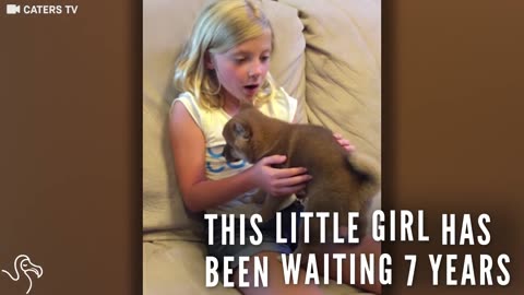 Little Girl Gets A Puppy For Her Birthday And Just Can't EVEN