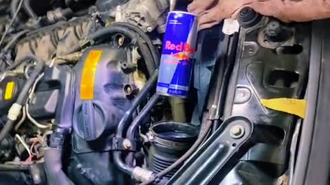 The last repairman forgot the Red Bull bottle in the intake manifold.