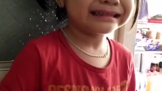 She cried because she was scolded by her mother/How to curb your toddler's fake crying