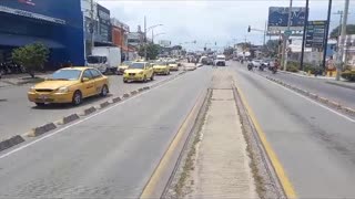 Marcha de taxistas por la avenida Pedro de Heredia