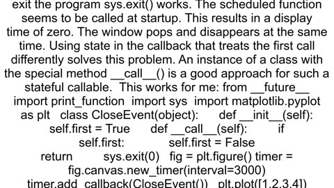 How to set timeout to pyplotshow in matplotlib