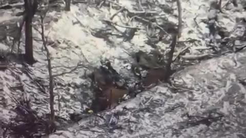 Ukrianian drone loses fight against a Russian shovel
