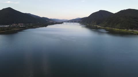 An aerial view of the majestic and magnificent lake