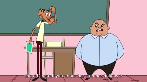 Suppandi learning English || funny English class animated story cartoon stories - funny cartoon