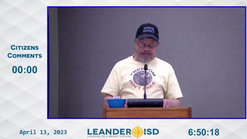 "We Often Get Cancelled When We Ask Questions" Leander Father's Public Comment (04-13-2023)