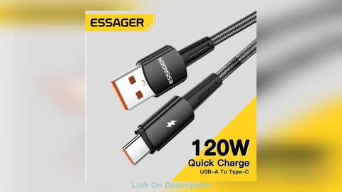 Get Essager 120W Super Fast Charge Type-C 67W Cable Quick