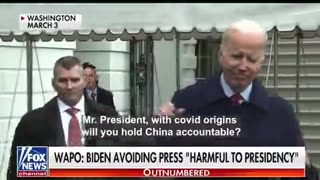 Biden is not suppose to take any questions from the harmful press