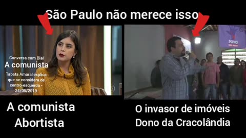 Querem ocupar a prefeitura de SP o invasor de Imóveis e a comunista abortista afavor das drogas. São Paulo não merece, Salles neles!