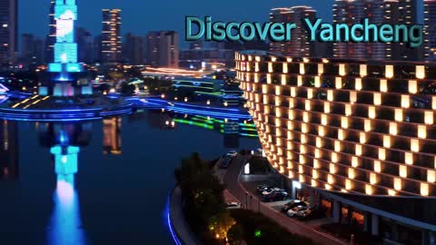 Yancheng China Drone of the city highlights. This is a magical City full of lights and wonder!