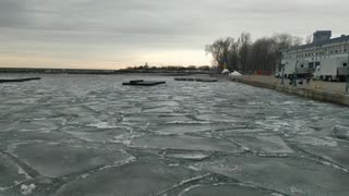 Frozen Ontario lake