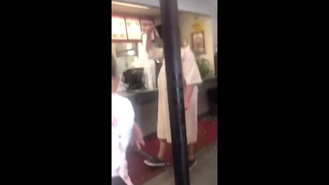 mentally ill woman goes crazy and threatens people