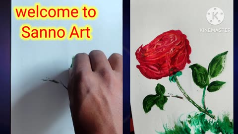 Finger Rose #painting#tutorial#acrylic