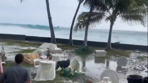 A Wedding Never To Be Forgotten Huge Wave Wipes Out Wedding Reception and Homes in Hawaii