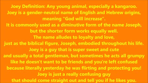 Joey Definition - Dictionary with Music