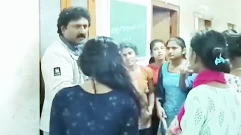 Government school teacher beaten by girl students for misbehaviour in India