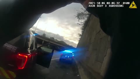 Bodycam Footage of Officer Struck on Freeway
