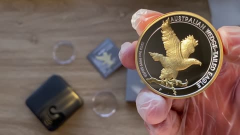 Australian Wedge-Tailed Eagle 5oz Silver Proof High Relief Gilded 2023