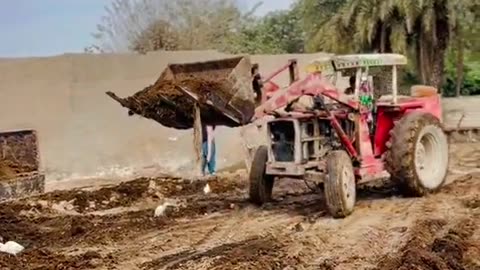 Farming on tractor