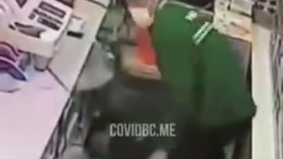 A 7-Eleven employee suffers a horrific medical emergency