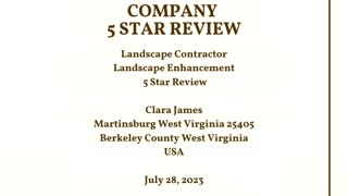 Landscape Company Martinsburg West Virginia 5 Star Google Review Video