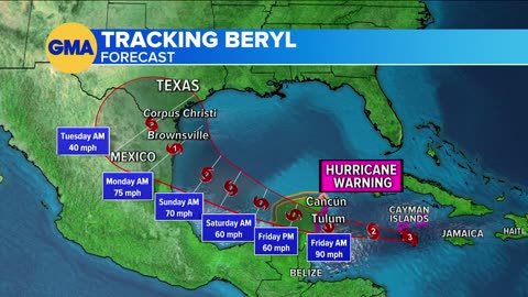 Hurricane Beryl could hit south Texas