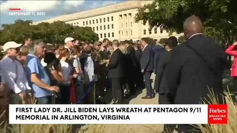 First Lady Dr. Jill Biden Attends Wreath-Laying Pentagon 9-11 Memorial In Arlington, Virginia