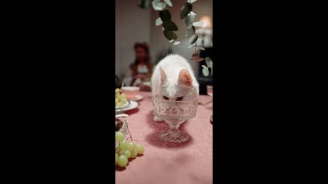 Cat drinking like Human....Funny Cat Video