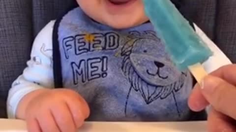Safe To Say This Baby Is Satisfied With His First Popsicle