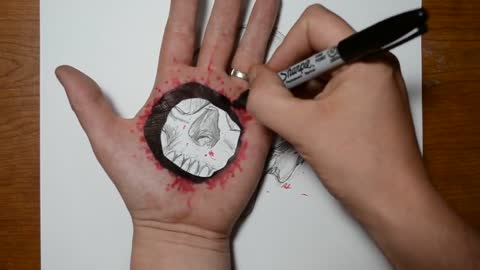 Cool 3D Trick Art - Bullet Hole in Hand