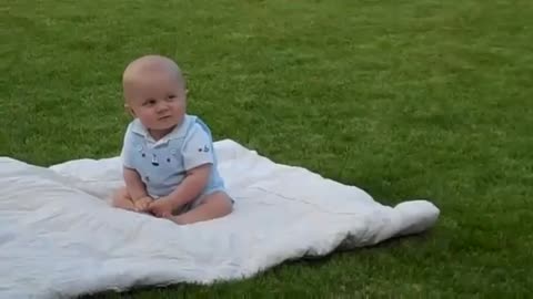 BABY Playing with cuddly dog