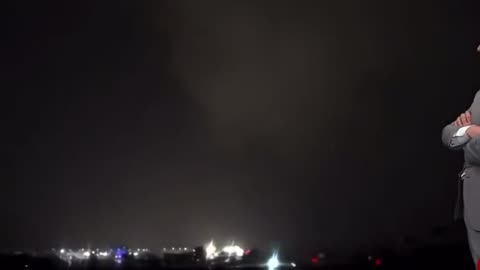 Large and dangerous tornado on the ground doing damage in Shawnee, OK